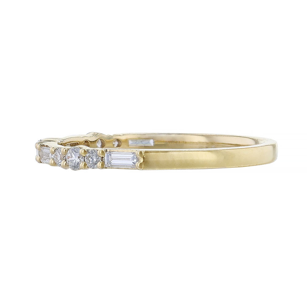 Baguette Round Diamond Stackable Ring