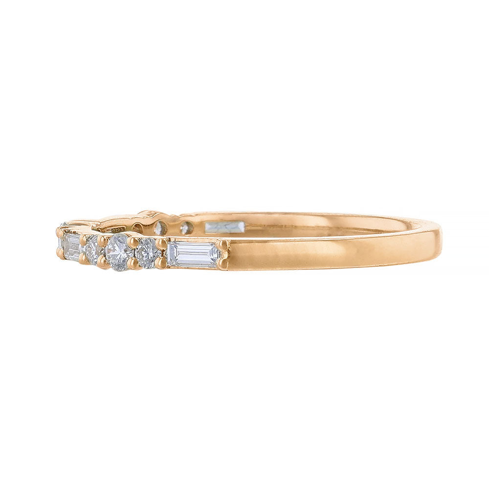 Baguette Round Diamond Stackable Ring