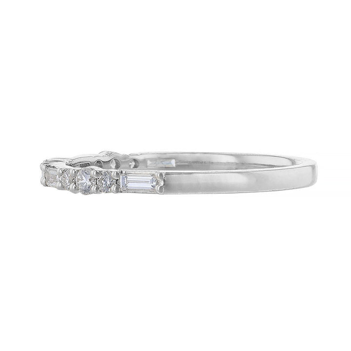 Baguette Round Diamond Stackable Ring