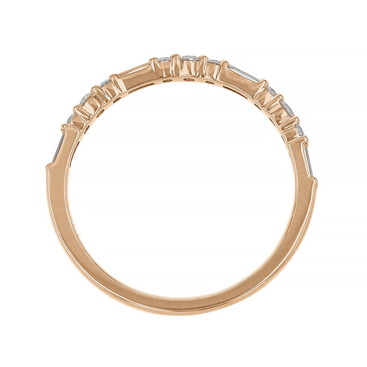 Baguette Round Diamond Stackable Ring