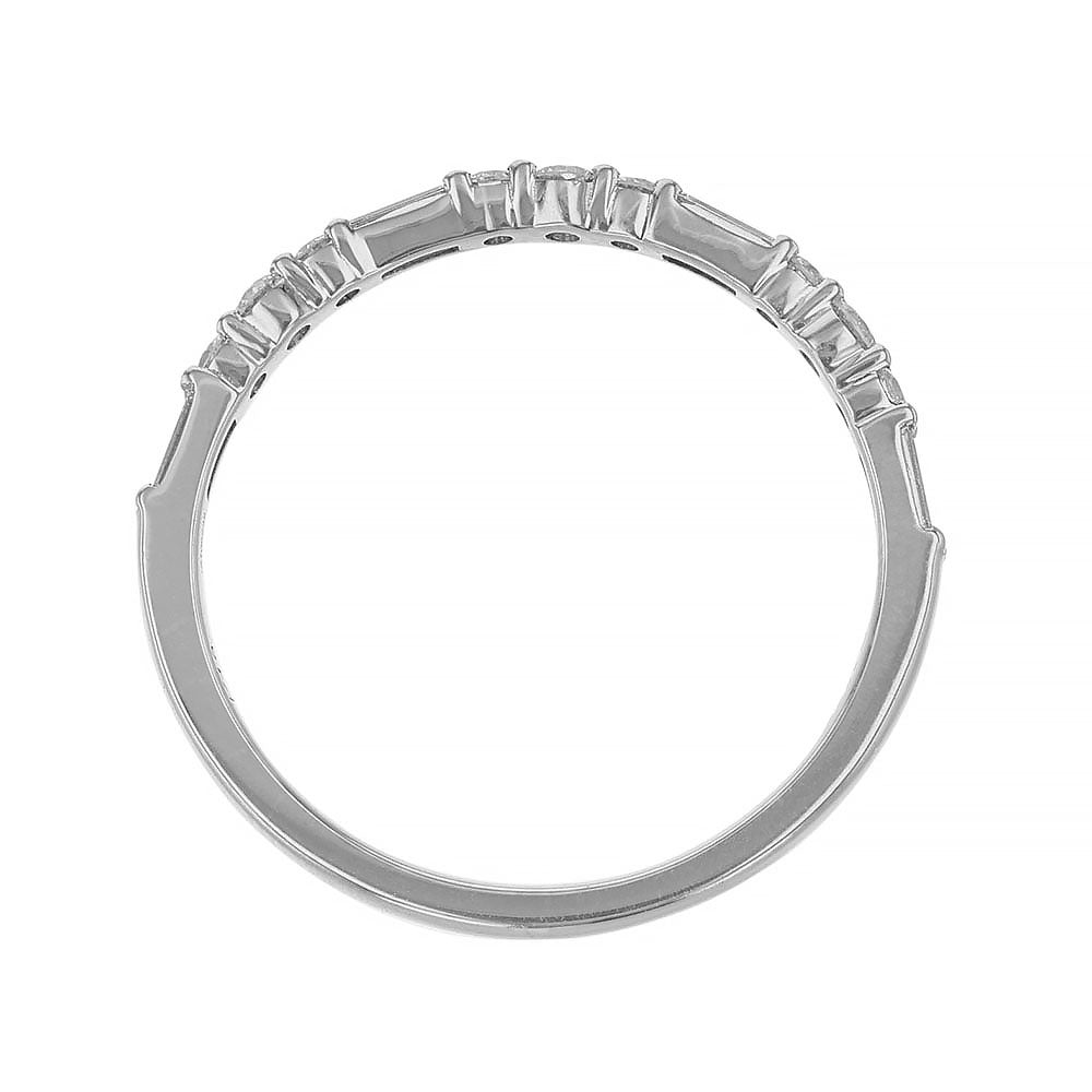 Baguette Round Diamond Stackable Ring