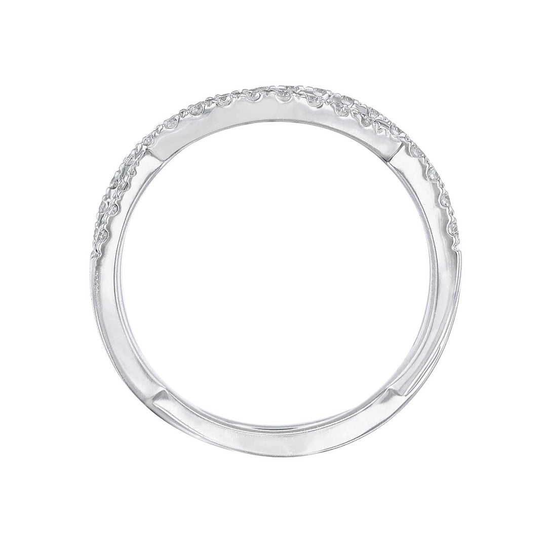 18K White Gold Woven Diamond Wedding Band
