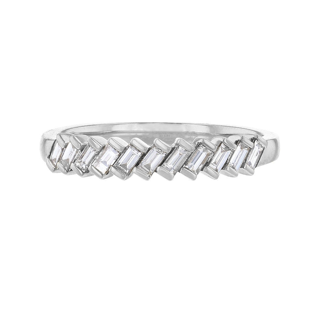 Angled Baguette Diamond Ring, 0.36ct.