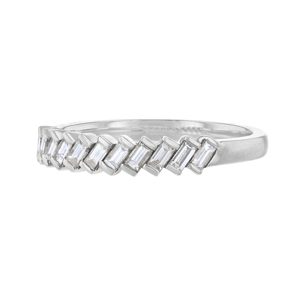 Angled Baguette Diamond Ring, 0.36ct.