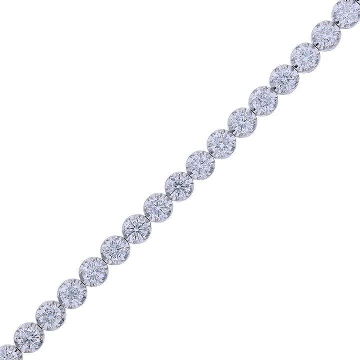 14K White Gold Lab Grown Diamond Tennis Bracelet, 10.23ct.