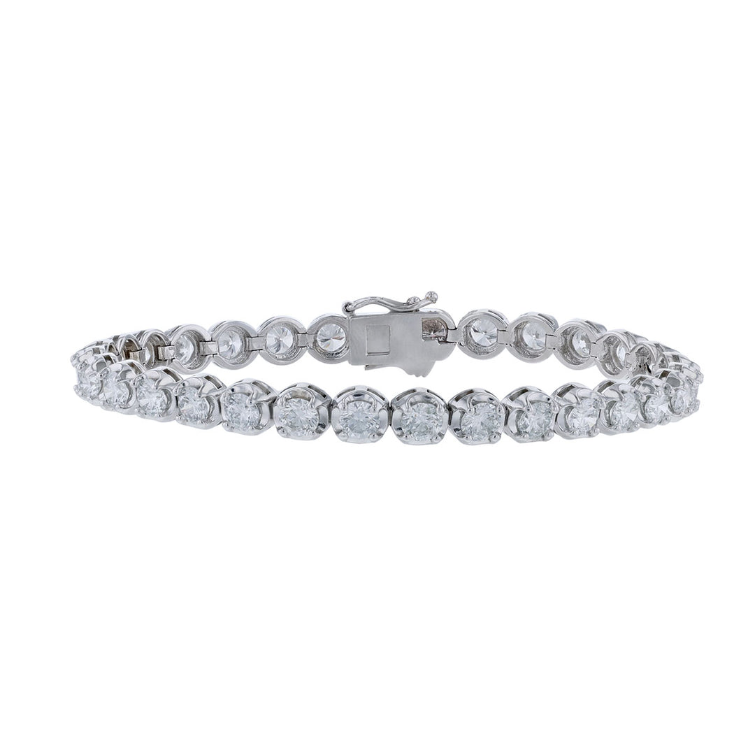 14K White Gold Lab Grown Diamond Tennis Bracelet, 7.60ct.