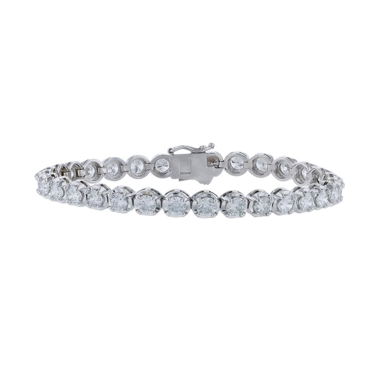 14K White Gold Lab Grown Diamond Tennis Bracelet, 7.60ct.