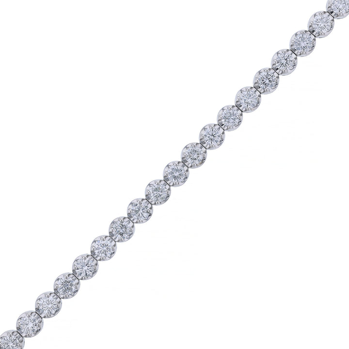 14K White Gold Lab Grown Diamond Tennis Bracelet, 7.60ct.