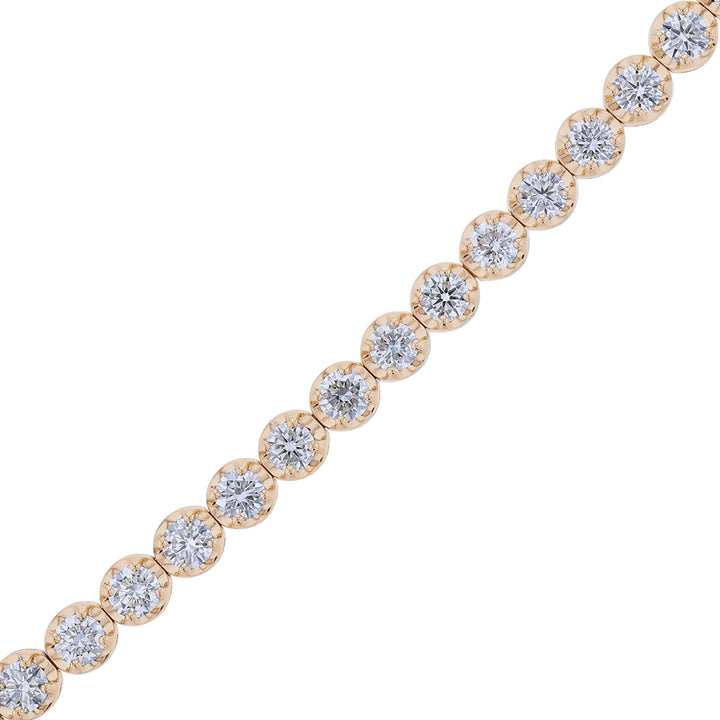14K Yellow Gold Lab Grown Diamond Tennis Bracelet, 7.55ct.
