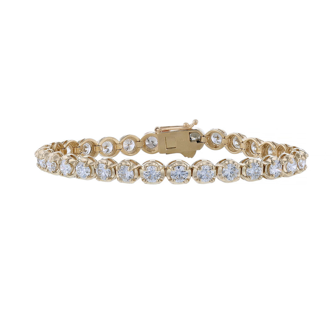 14K Yellow Gold Lab Grown Diamond Tennis Bracelet, 7.55ct.