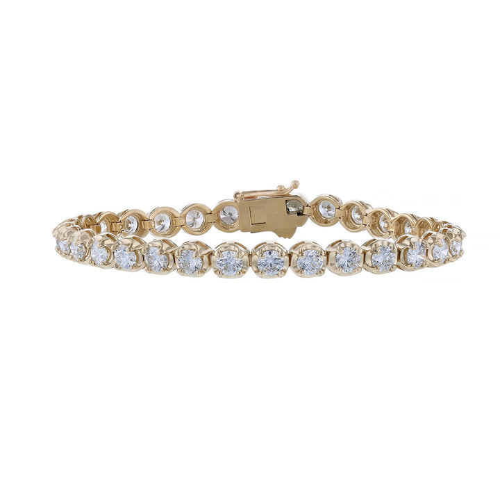 14K Yellow Gold Lab Grown Diamond Tennis Bracelet, 7.55ct.