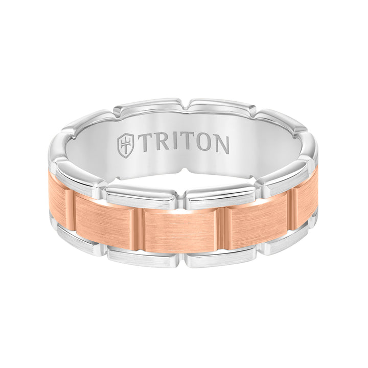 Satin Finish Steel Edge Contemporary Wedding Band