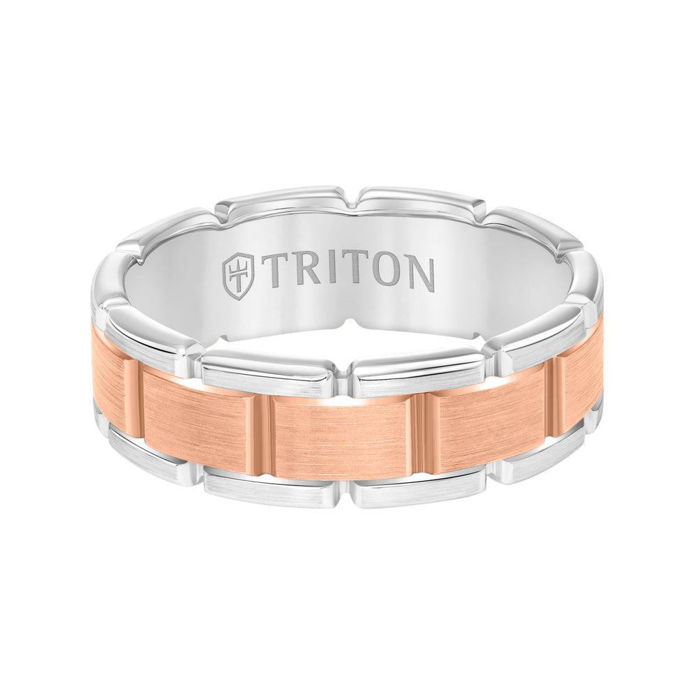Satin Finish Steel Edge Contemporary Wedding Band