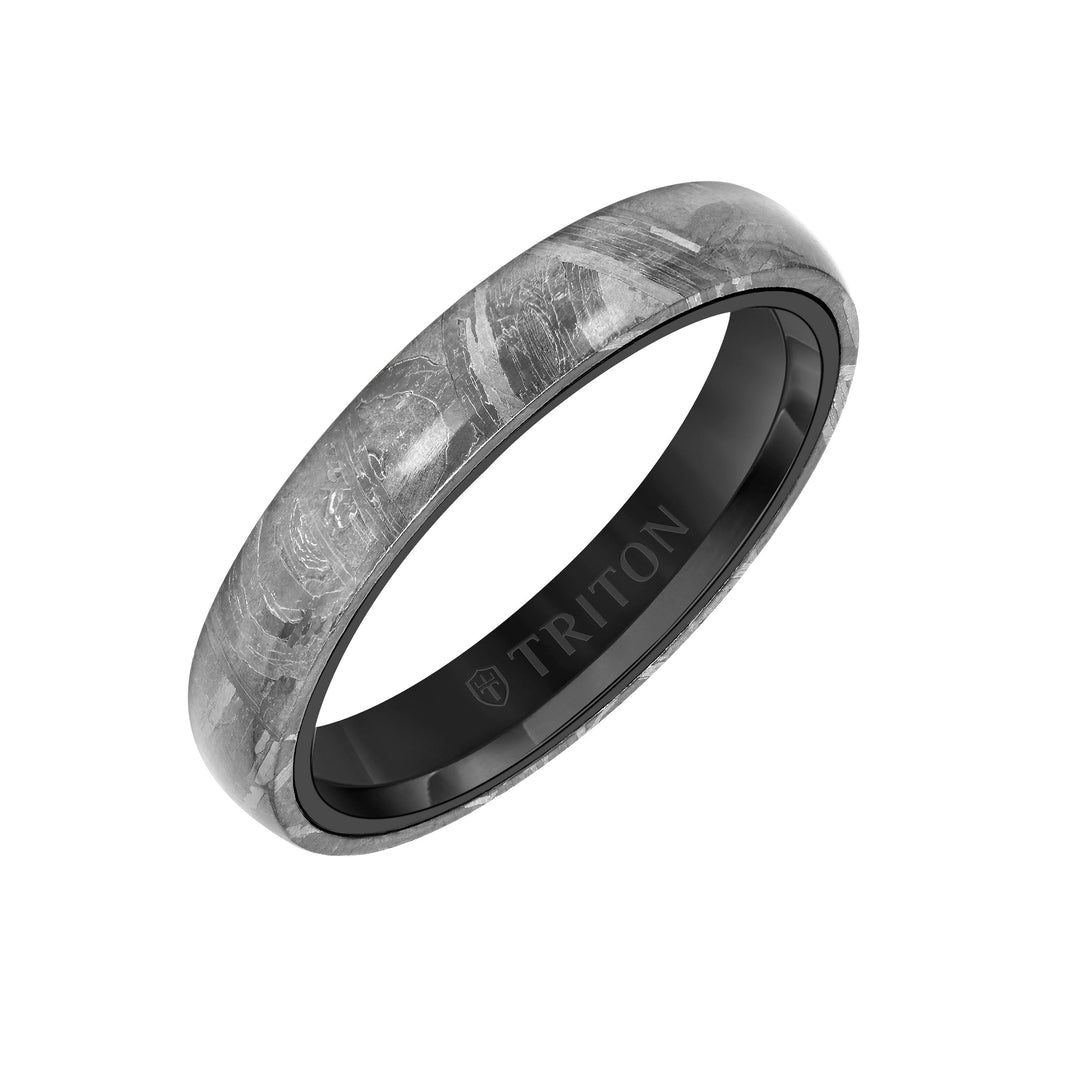 11-6137BCM7-G.00 - Goldman - Flat Edge Meteorite Top Contemporary Wedding Band