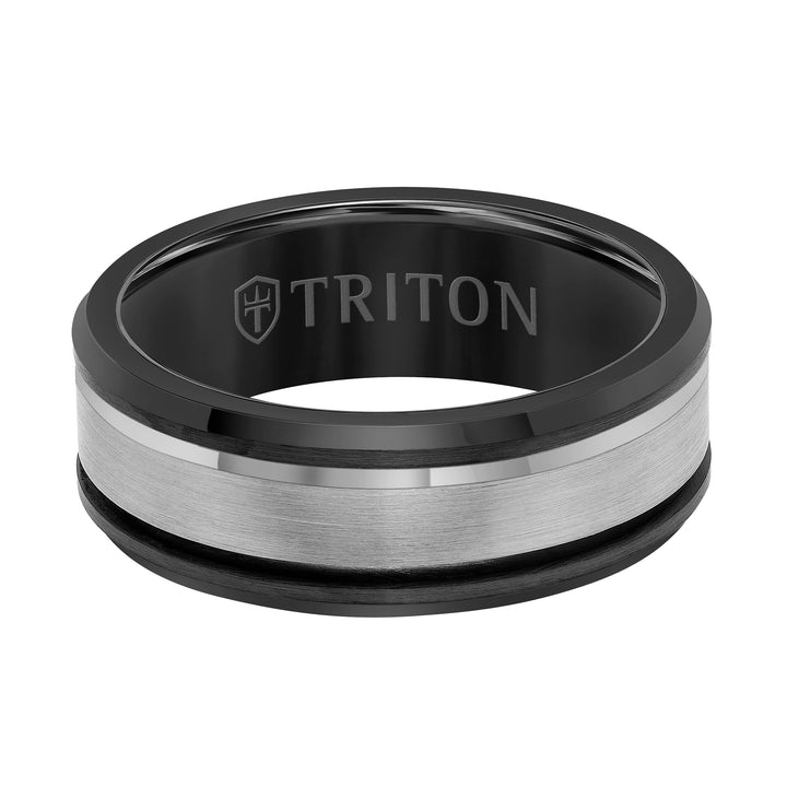 Satin Finish Bevel Edge Contemporary Wedding Band