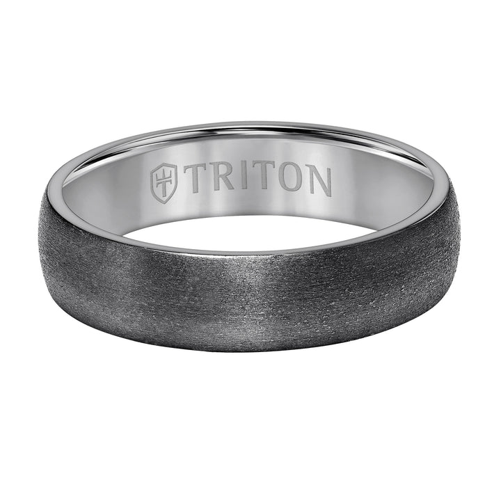 Brush Finish Flat Edge Contemporary Wedding Band
