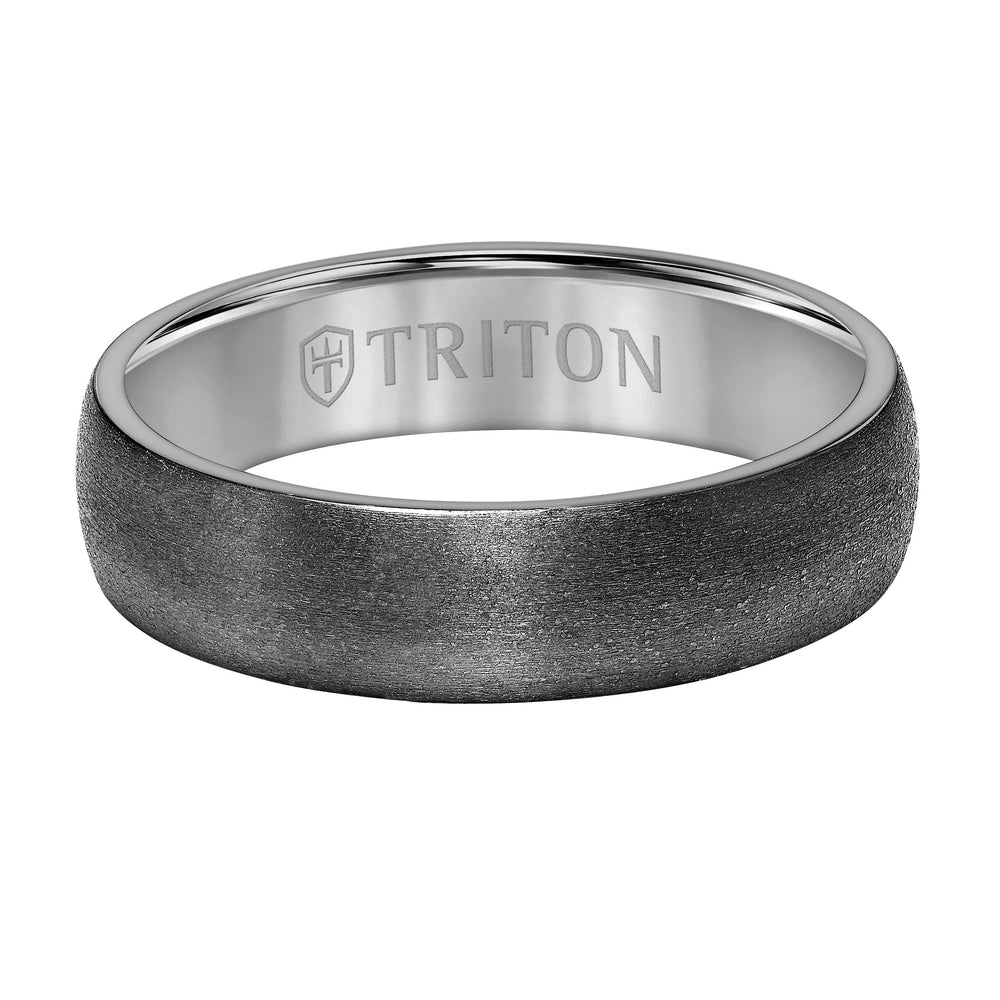 Brush Finish Flat Edge Contemporary Wedding Band