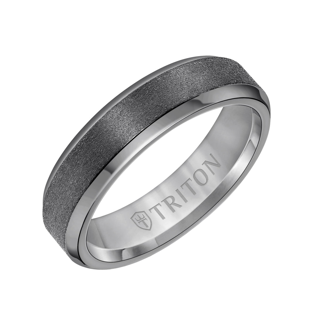 11-6148TA6-G.00 - Goldman - 6MM Tantalum Ring - Vertical Satin Finish and Bevel Edge
