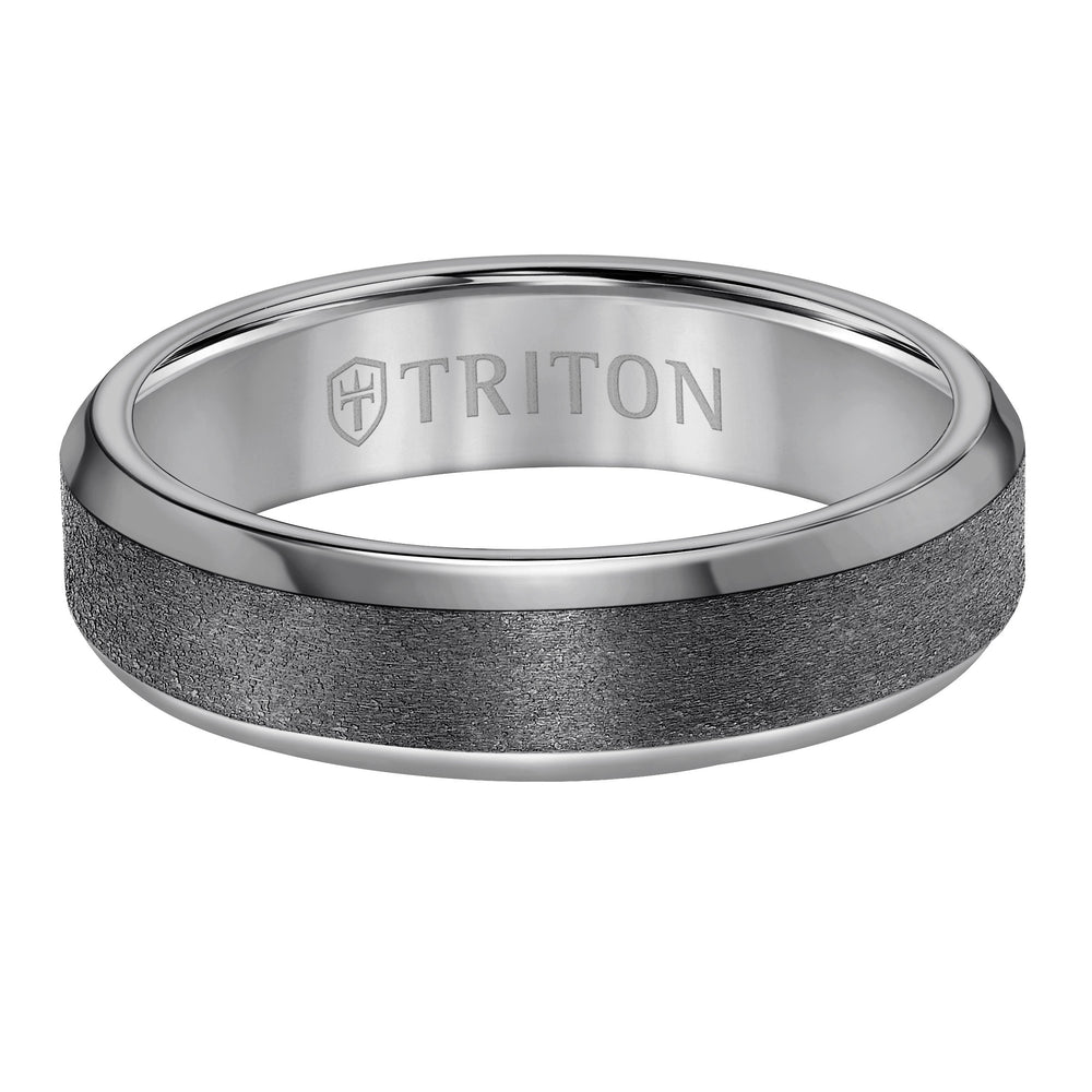 6MM Tantalum Ring - Vertical Satin Finish and Bevel Edge
