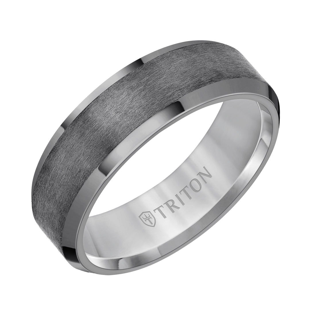 11-6149TA7-G.00 - Goldman - 7MM Tantalum Ring - Vertical Satin Finish and Bevel Edge