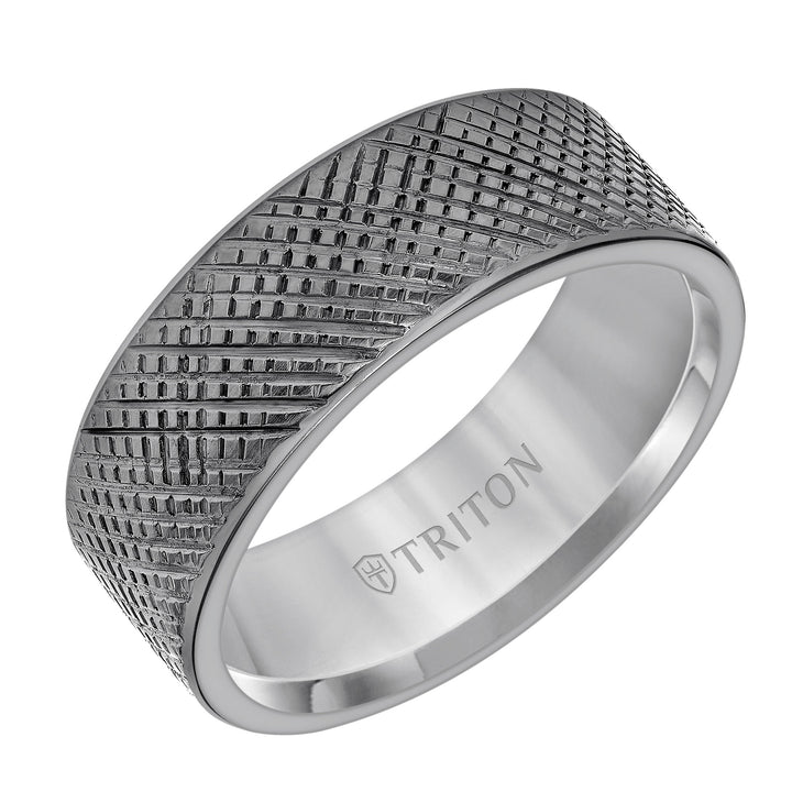 8MM Tantalum Ring - Brush Finish and Flat Edge