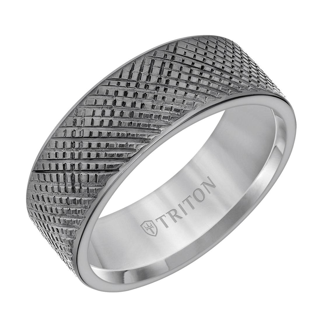 8MM Tantalum Ring - Brush Finish and Flat Edge