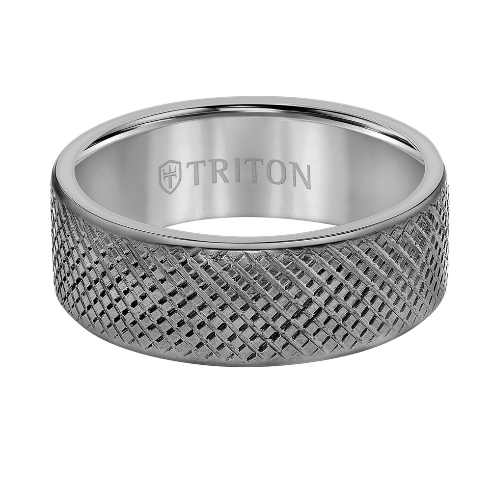 8MM Tantalum Ring - Brush Finish and Flat Edge