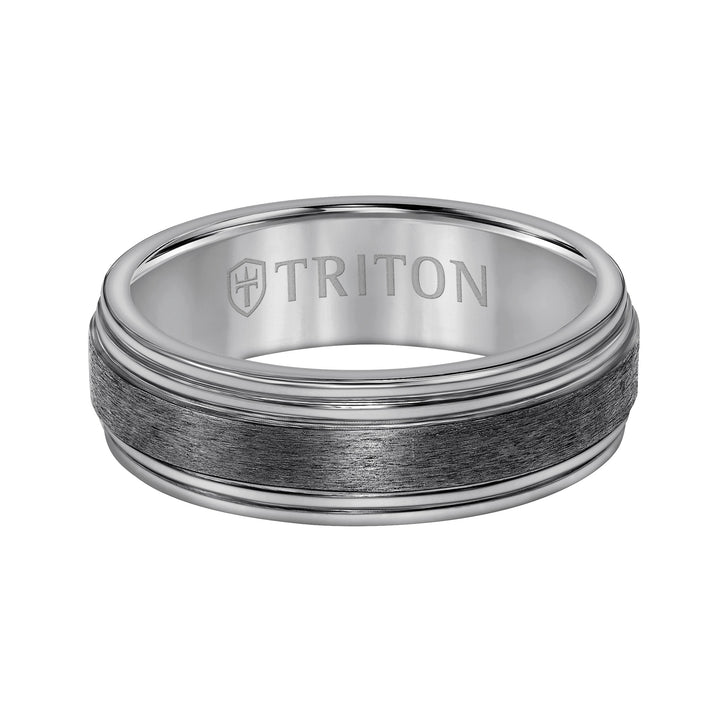 7MM Tantalumm Ring - Brush Finish Center and Round Edge