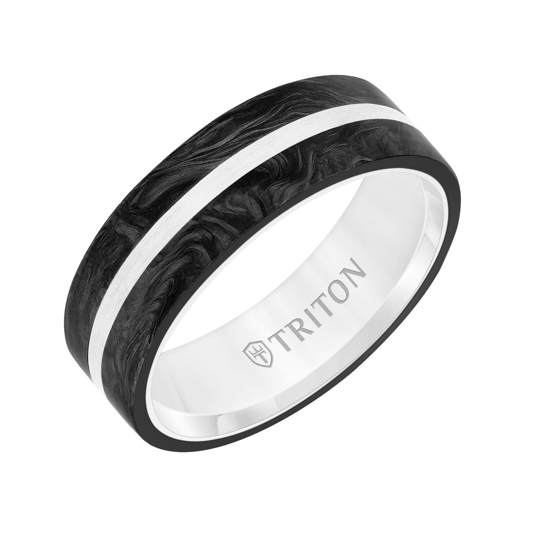 11-6178YF7-G.00 - Goldman - Flat Edge Forged Carbon Contemporary Wedding Band