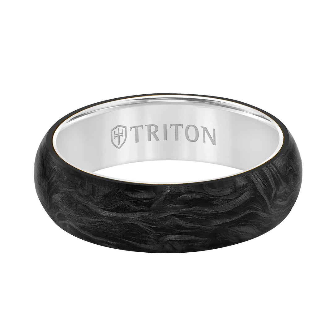 6MM Forged Carbon With Titanium Ring