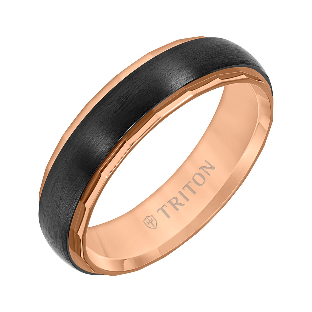 6MM Titanium Ring with Satin Finish and Faceted Edge