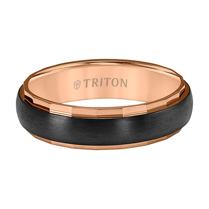 6MM Titanium Ring with Satin Finish and Faceted Edge