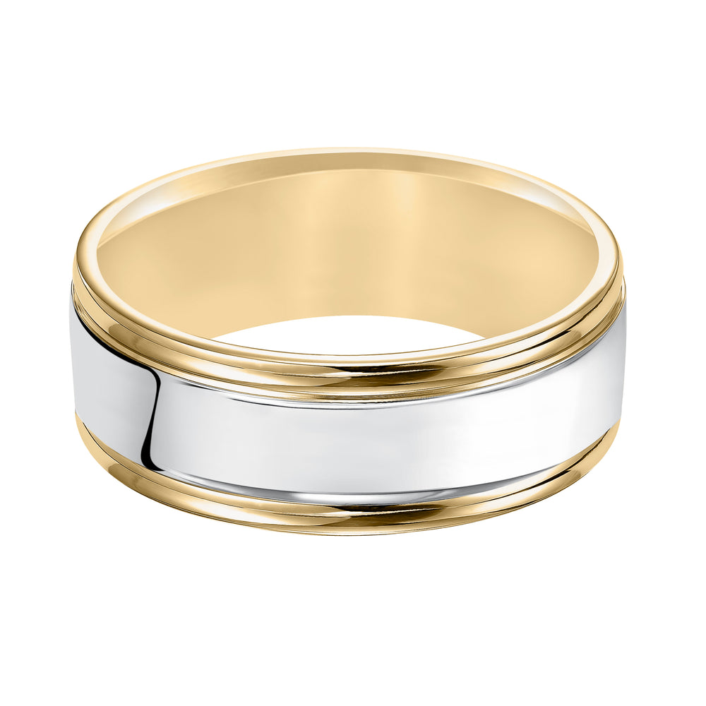 Sleek and crisp, Comfort Fit wedding band is striking with its bright polished finish and round edges