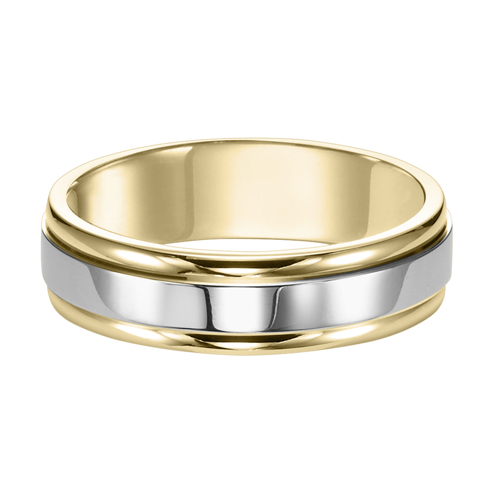 Sleek yet handsome, this Comfort Fit wedding band is eye-catching with its bright polished finish and round edges