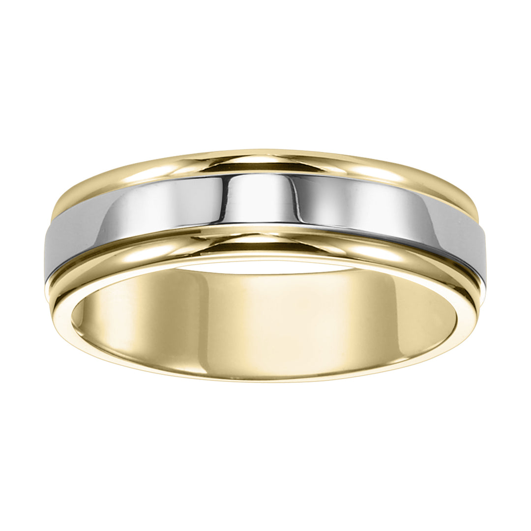 Sleek yet handsome, this Comfort Fit wedding band is eye-catching with its bright polished finish and round edges