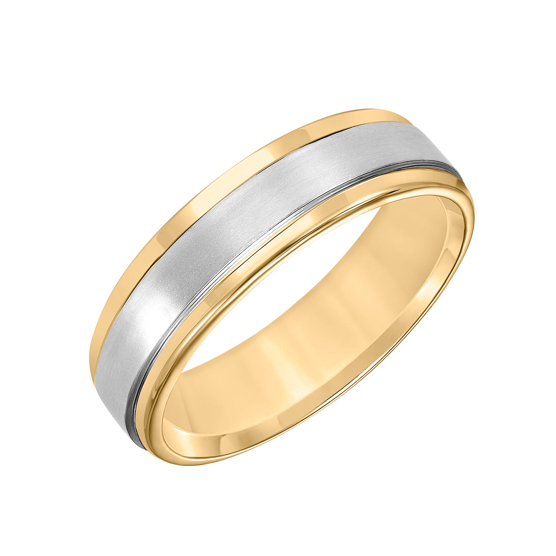 Flat Round Edge Carved Wedding Band
