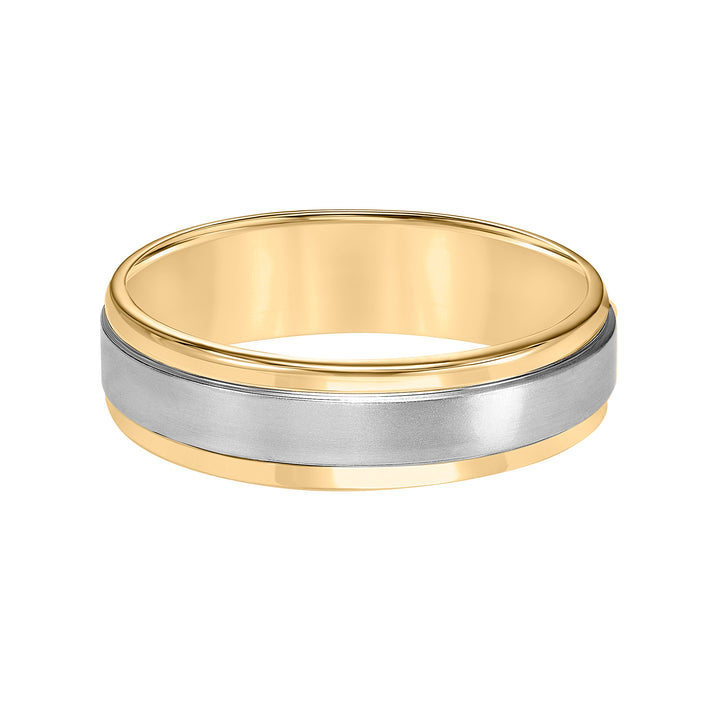 Flat Round Edge Carved Wedding Band