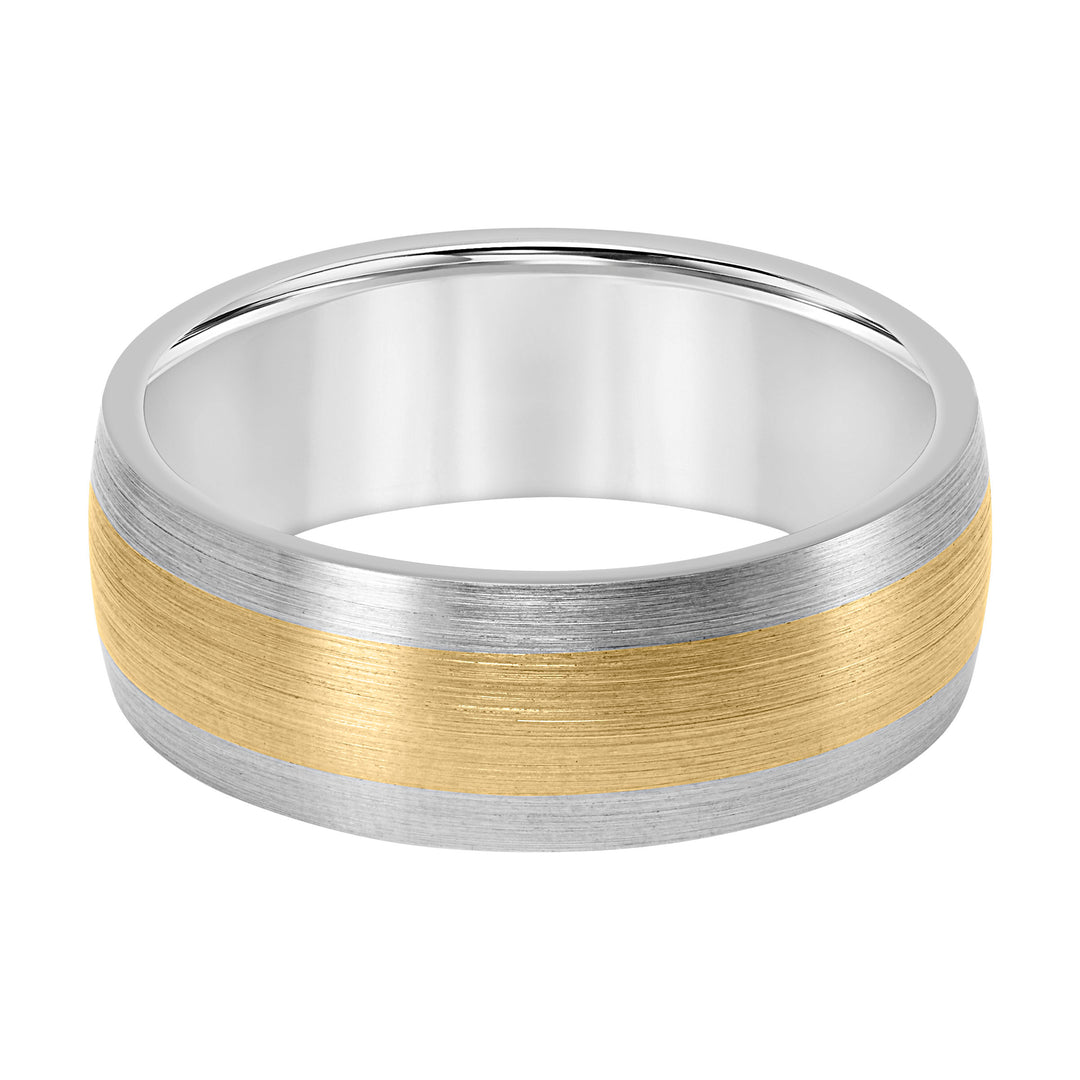 Dome Roll Edge Carved Wedding Band