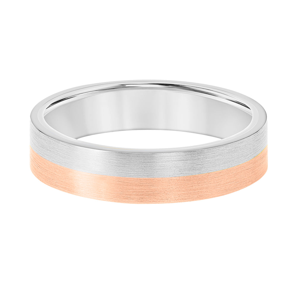 Flat Round Edge Carved Wedding Band
