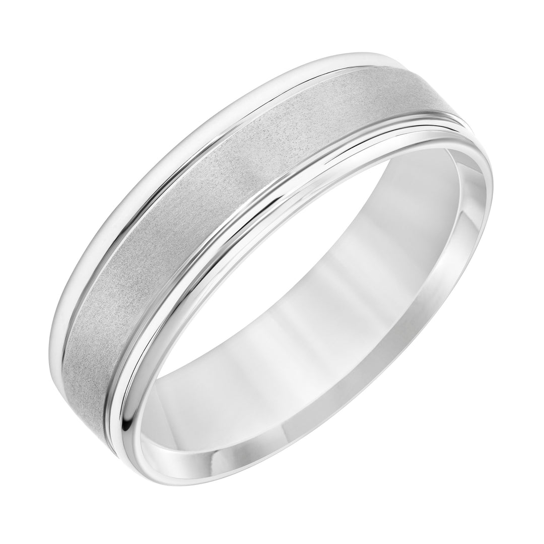 Flat Round Edge Carved Wedding Band