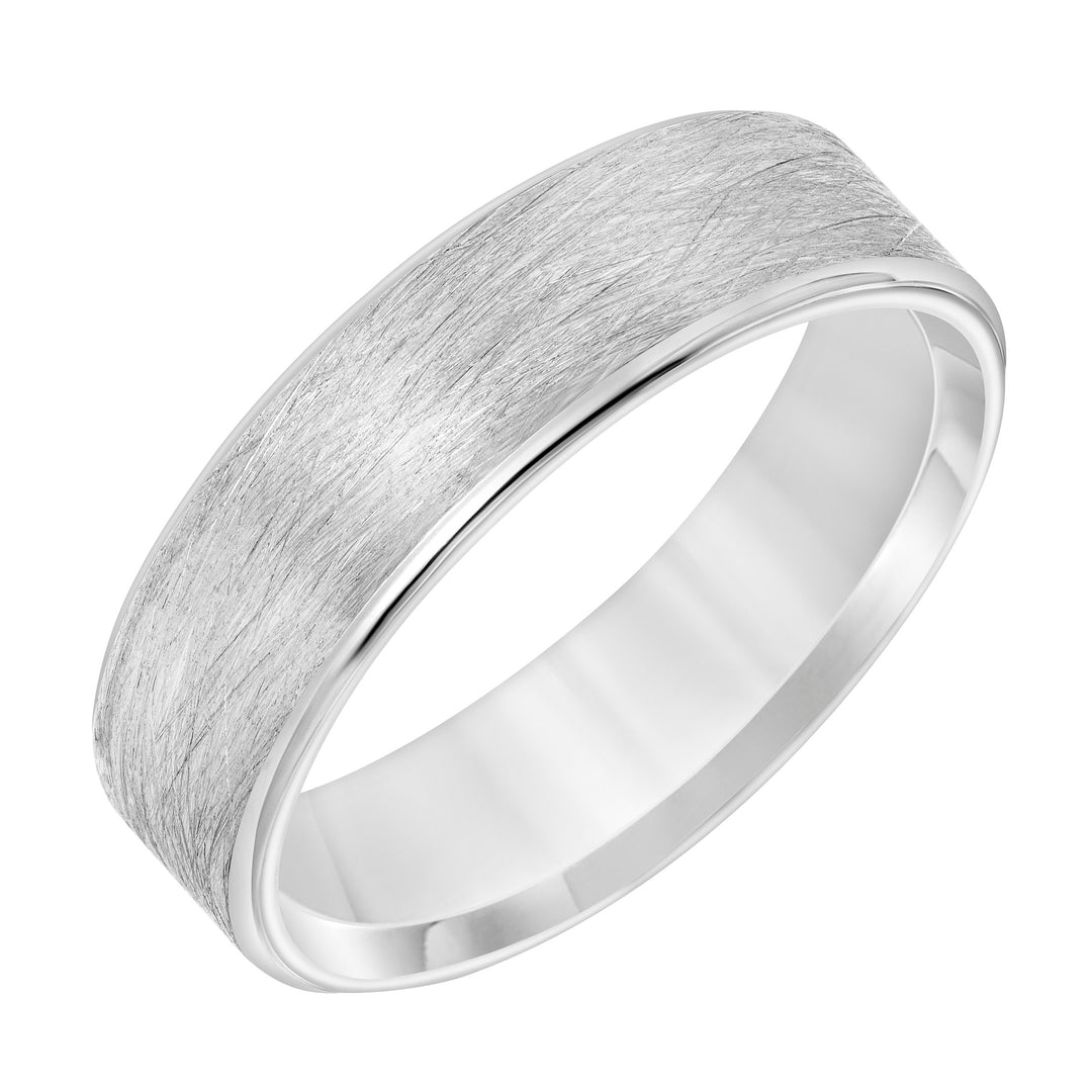 11-8871Y6-L.00 - Goldman - Ladies Comfort Fit Wedding Band with Wire Finish and Polished Round Edge
