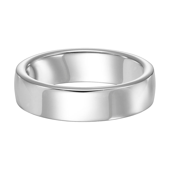 Nothing symbolizes eternal love more than this low-domed style, Comfort Fit, wedding band featuring a bright polished finish and rolled edge