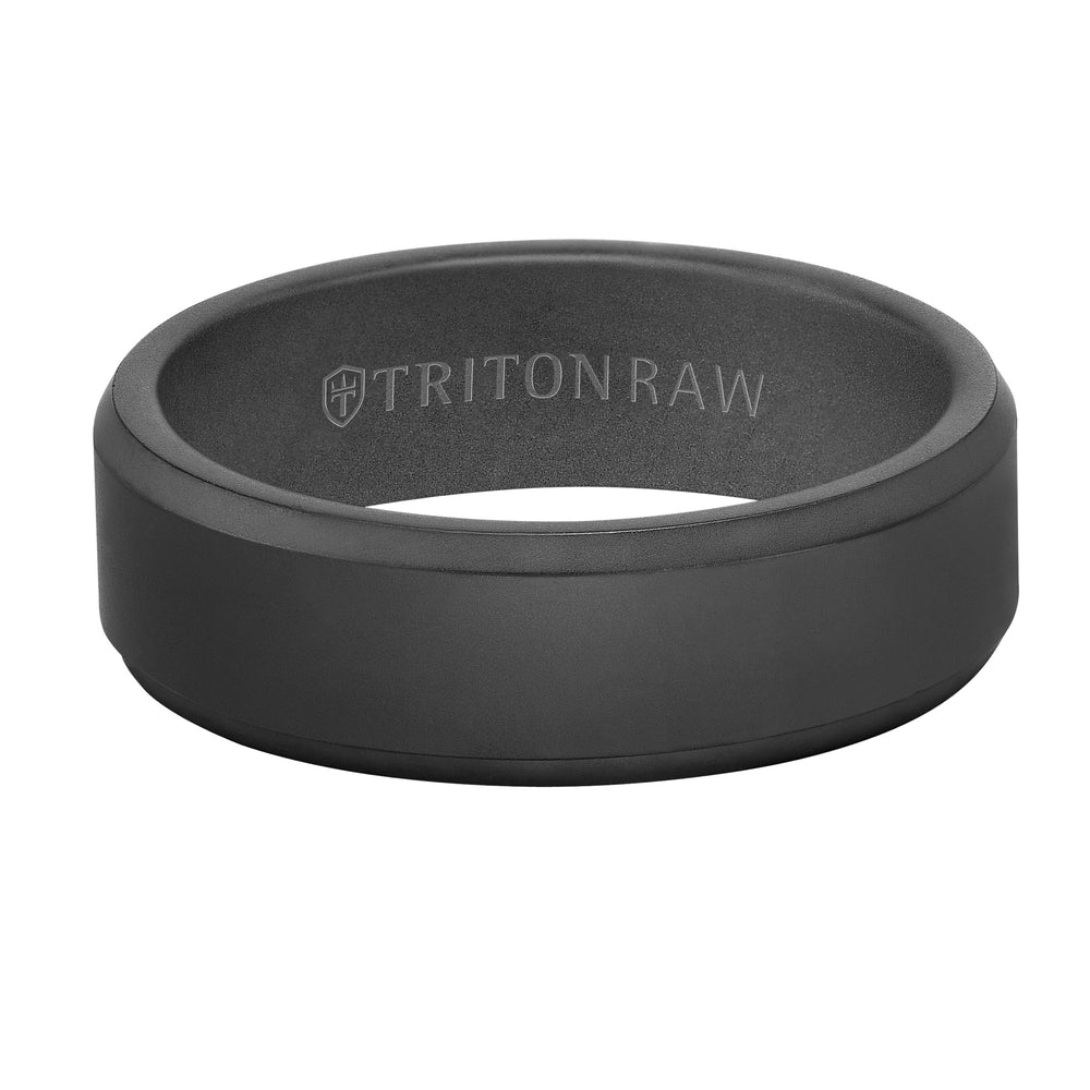 7mm RAW Bevel Edge Band w/Sandblast Finish & Black Interior