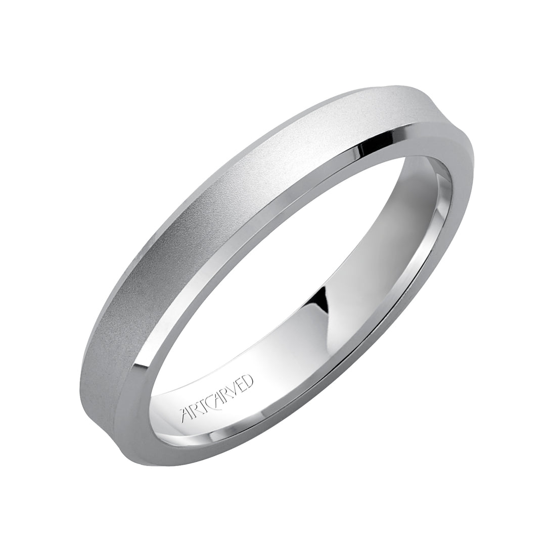 11-WV7188-G - ARTCARVED - Comfort Fit, engraved wedding band with beveled edges and satin finish