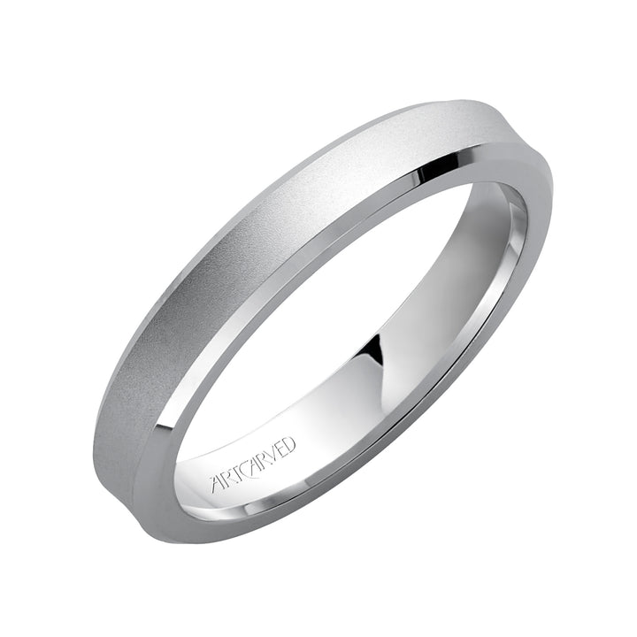 11-WV7188-G - ARTCARVED - Comfort Fit, engraved wedding band with beveled edges and satin finish