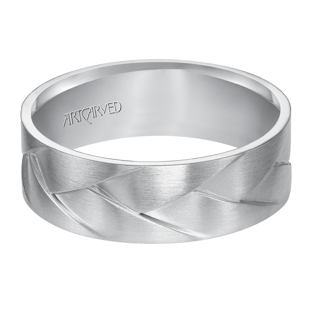 11-WV7458W7-G.00 - ARTCARVED - Woven wedding band with Brush Finish