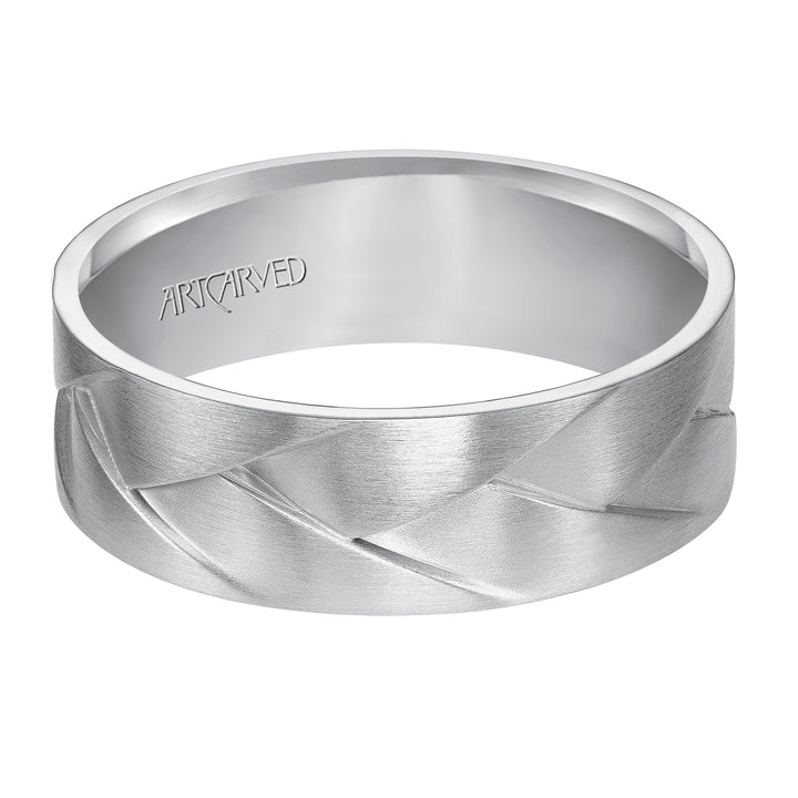11-WV7458W7-G.00 - ARTCARVED - Woven wedding band with Brush Finish