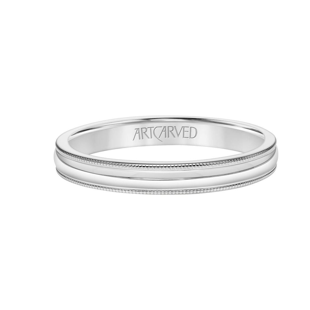3MM Carved Low Dome Band with Milgrain Edge