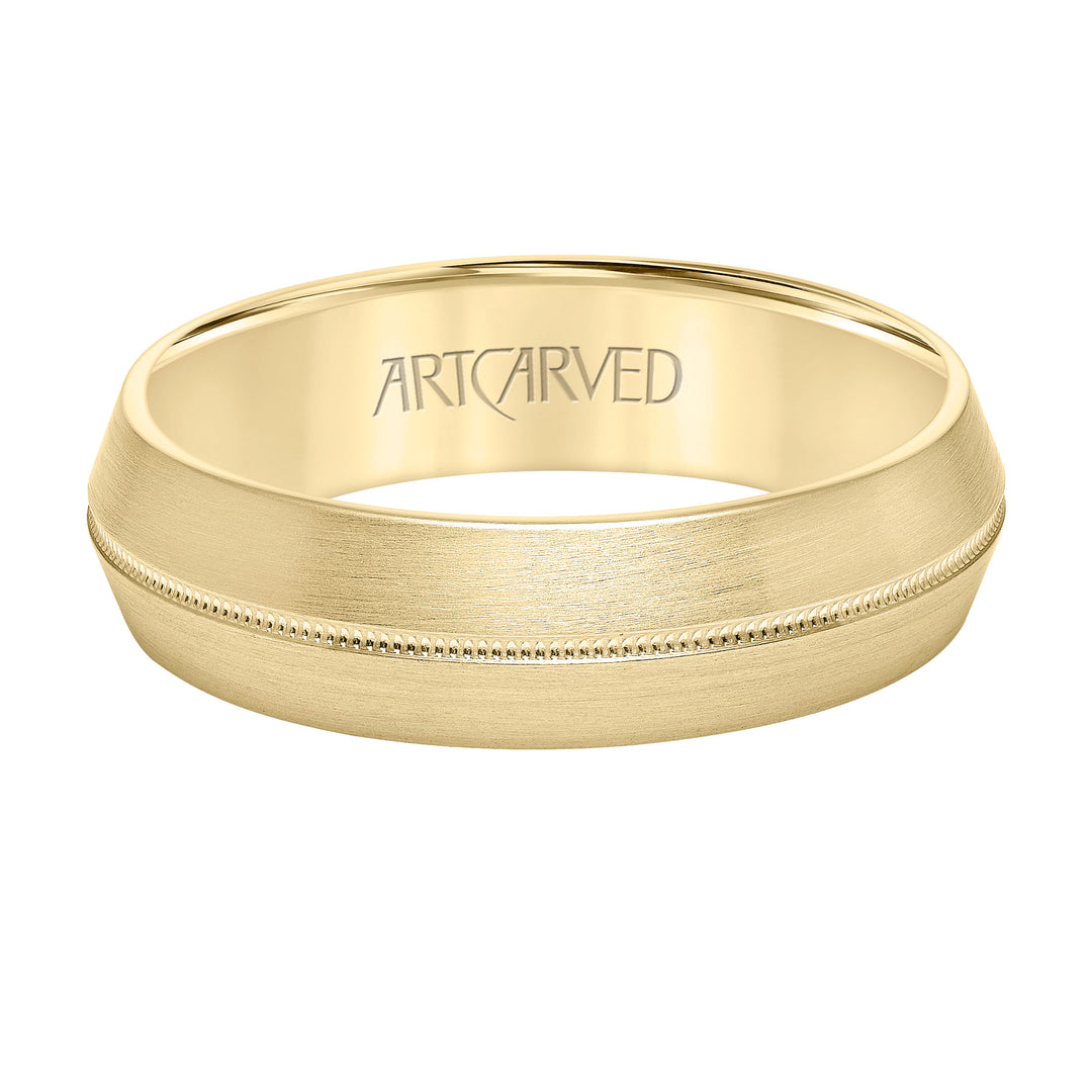 6MM Domed Knife Edge Band with Center Milgrain