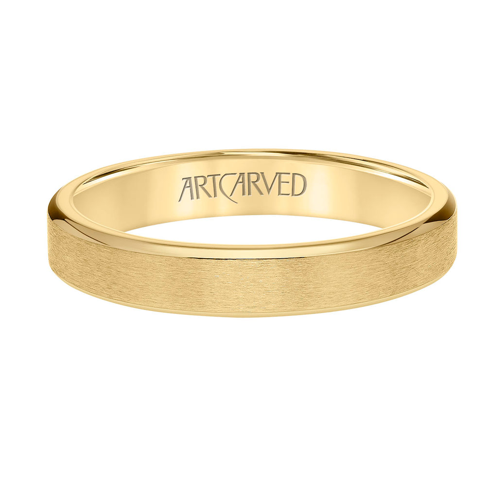 Flat Profile Band with Brushed Center and Round Edge